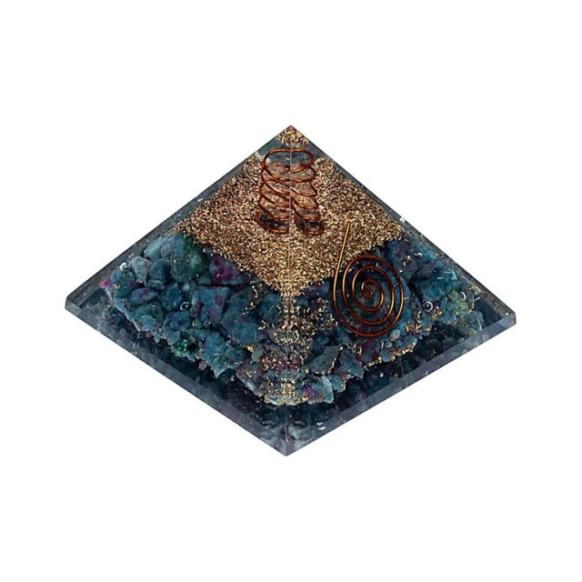 Orgonite Pyramide rubis en Kyanite