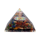 Orgonite Pyramide Fleur de vie pointe de Cristal