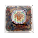 Orgonite Pyramide Fleur de vie pointe de Cristal