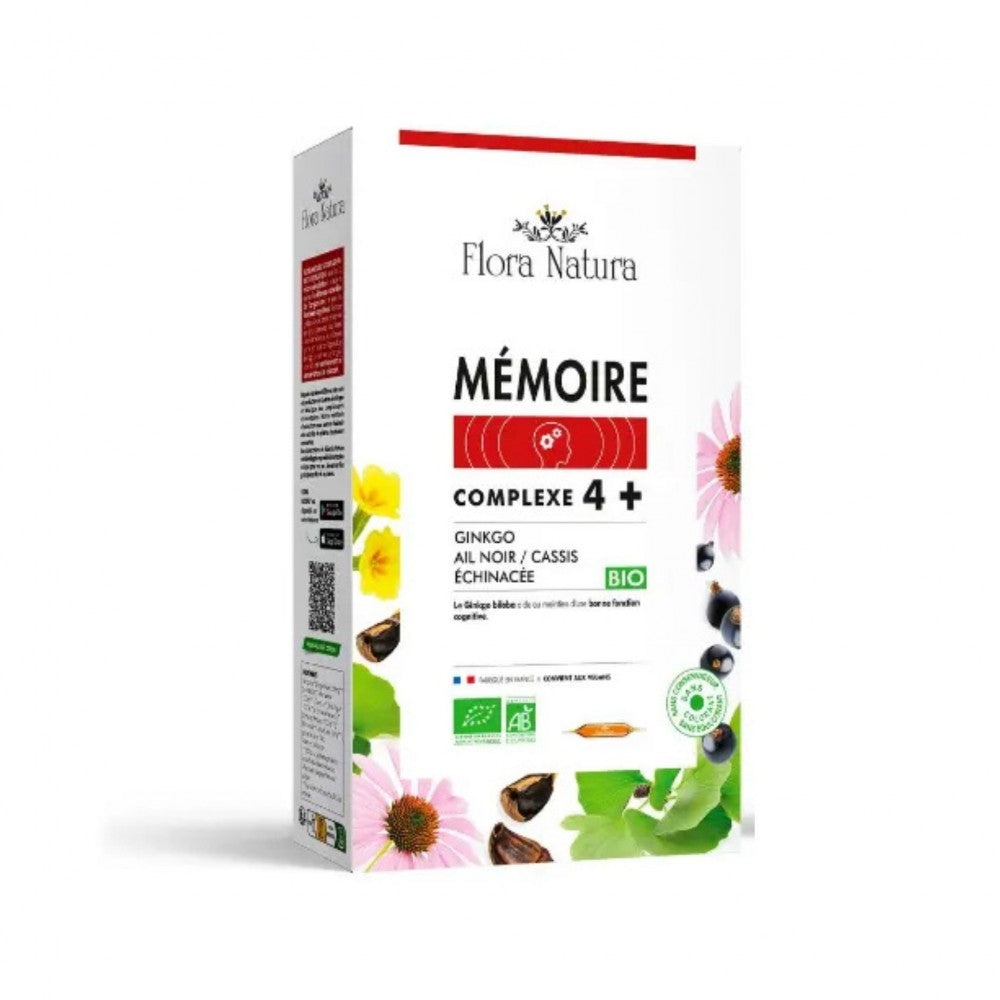 Complexe 4+ Mémoire Flora Natura, 20 ampoules