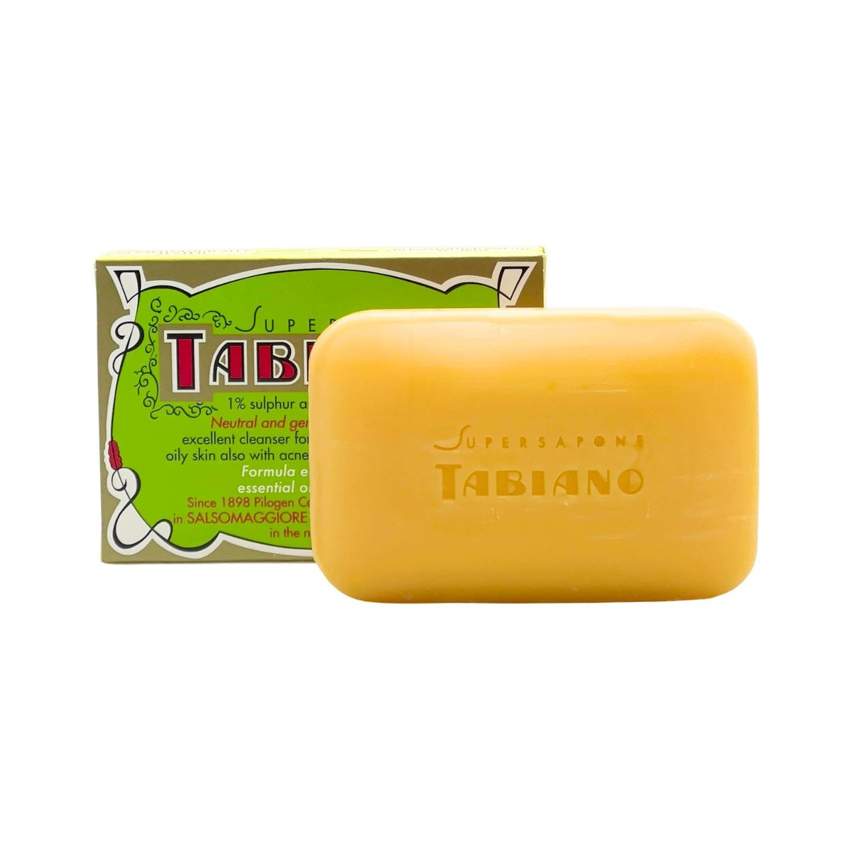 Savon solide Tabiano soufre glycérine Pilogen Carezza