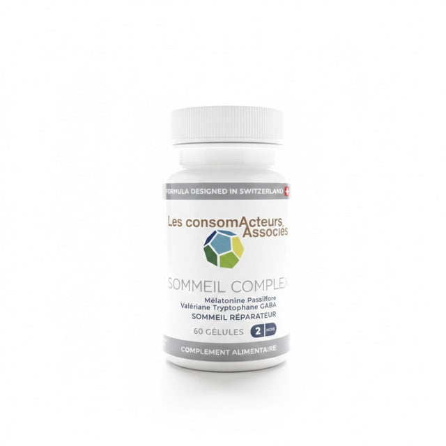Sommeil Complex de Sanévia ConsomActeurs, complément alimentaire de 60 gélules à la mélatonine, valériane et passiflore